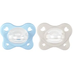 Набор пустышек Chicco Physioforma, 2-6 месяцев, голубой/бежевый, силикон, 2 шт