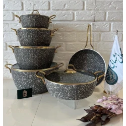 Набор кастрюль PMT_001, гранит, серый, 11 предметов