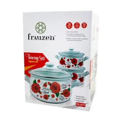 Набор кастрюль Frauzen FR-6675, белый, 3 предмета Набор кастрюль Frauzen FR-6675, белый, 3 предмета
