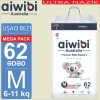 Детские подгузники AIWIBI Premium M, 6-11 кг, 62 шт