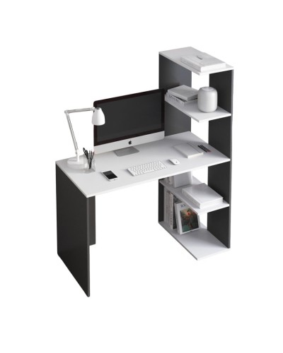 Yazı masası Ev Plus 12115836, LDSP, antrasit/ağ, 120x118x60 sm