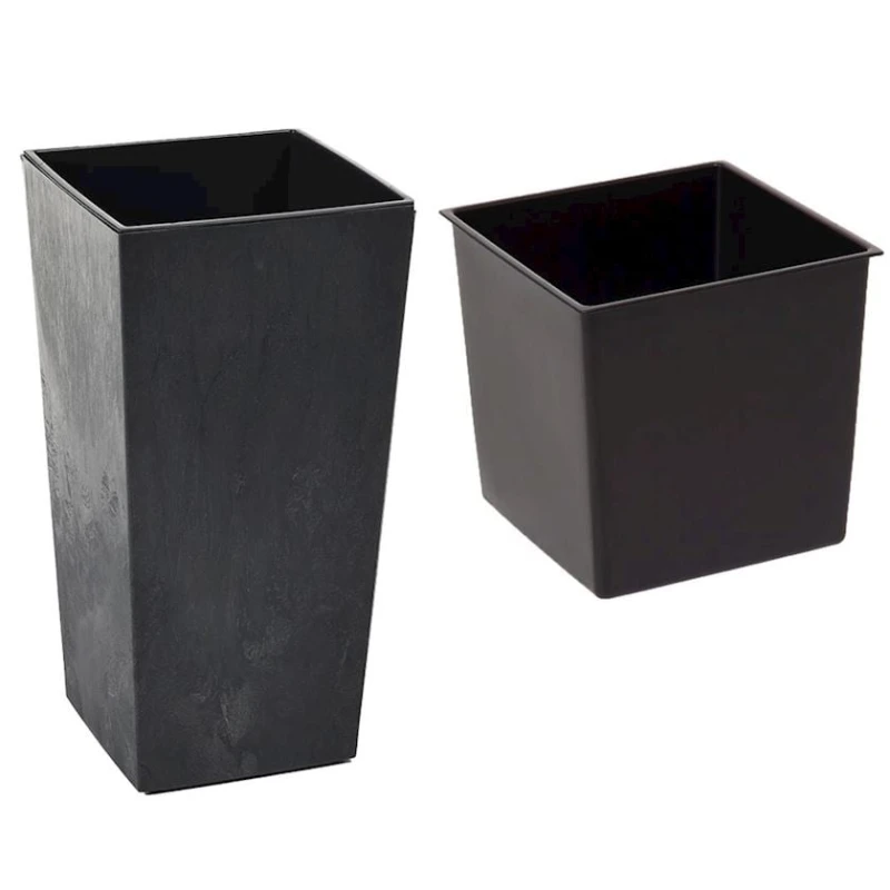 Bitkilər üçün dibçək Lamela Finezja Eco, 25х25х46.5 sm, qara