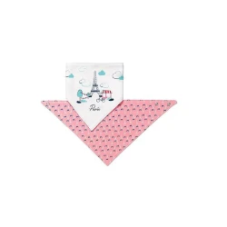Нагрудник-шарф Babyono Paris, розовый/белый