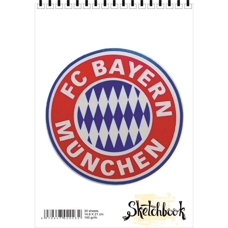 Блокнот Sketchbook FC Bayern Munchen, A5, 30 листов Блокнот Sketchbook FC Bayern Munchen, A5, 30 листов