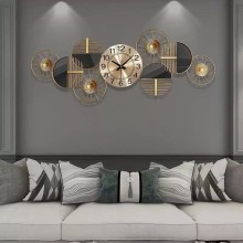 Настенные часы 6240_wallclock2, золотистый/черный, 100x36 см