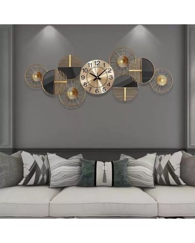 Настенные часы 6240_wallclock2, золотистый/черный, 100x36 см