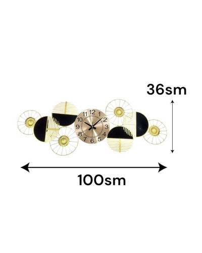 Настенные часы 6240_wallclock2, золотистый/черный, 100x36 см