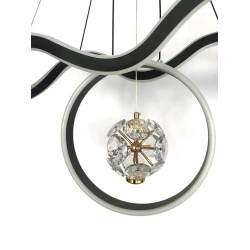 Люстра подвесная Şəms Aydınlatma 2086, LED, черная/белая, 40-50W