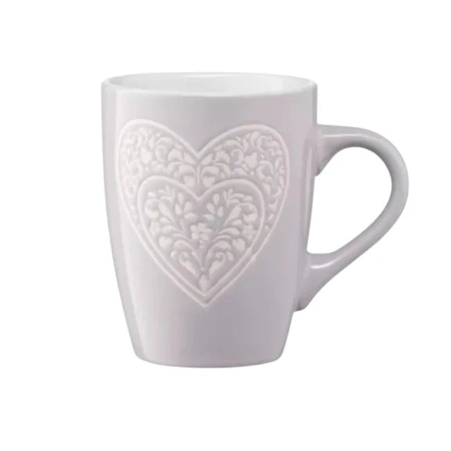 Чашка Ardesto Heart, керамика, серая, 330 мл Чашка Ardesto Heart, керамика, серая, 330 мл