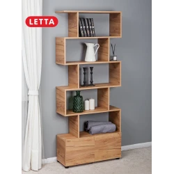 Стеллаж Letta Votan, 176х25х73 см, ЛДСП, бежевый Стеллаж Letta Votan, 176х25х73 см, ЛДСП, бежевый