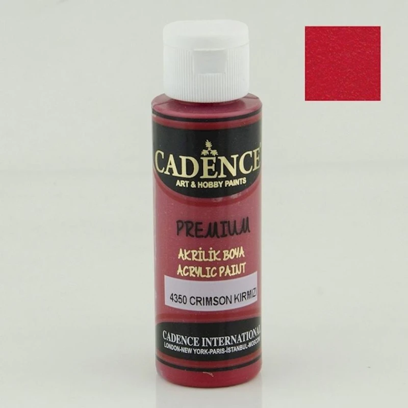 Декоративная акриловая краска Cadence Premium Acrylic Paint 4350 Crimson Red, 70 мл