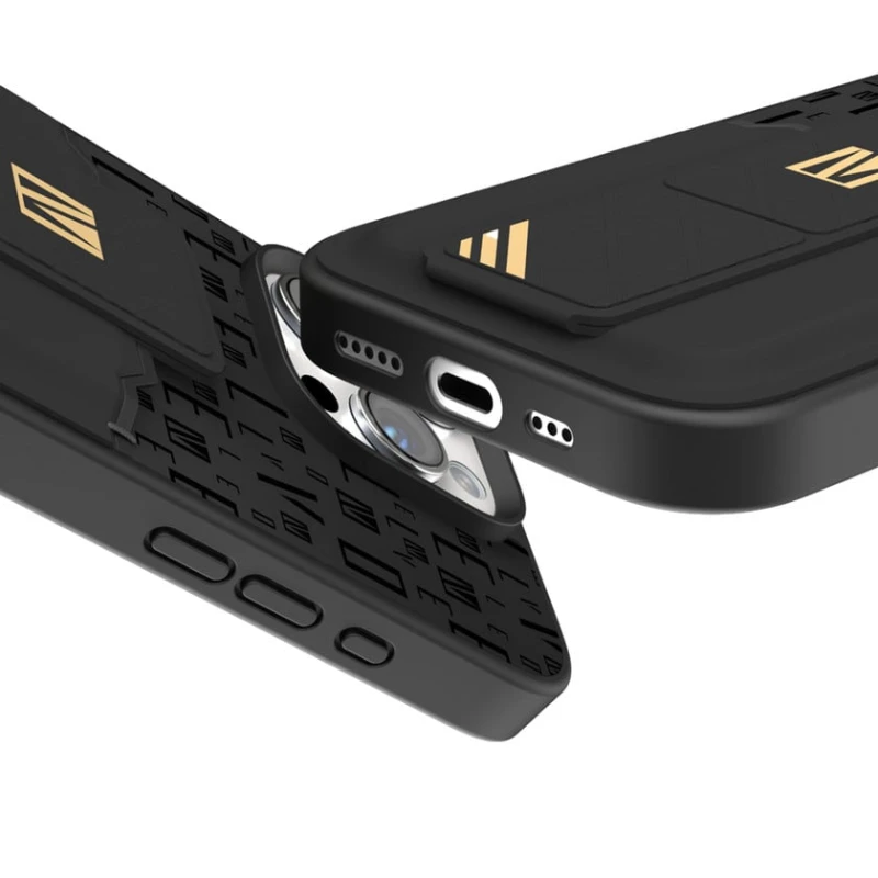 Чехол Levelo Morphix Gripstand с держателем для карт для Apple iPhone 16 Pro Black Чехол Levelo Morphix Gripstand с держателем для карт для Apple iPhone 16 Pro Black