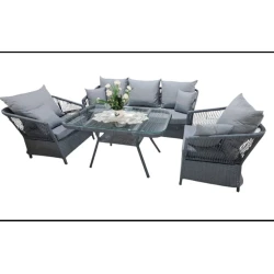 Bağ üçün mebel dəsti Zili Rattan ZR0078, boz, divan 195х70х70 sm, kreslo 60х70х70 sm