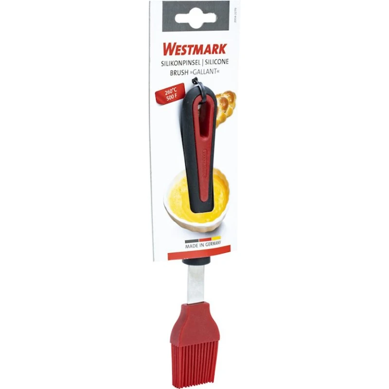 Кисть кулинарная Westmark Galant, 20.5x2.7 см, нержавеющая сталь/силикон/термопластик (TPU), черный/красный Кисть кулинарная Westmark Galant, 20.5x2.7 см, нержавеющая сталь/силикон/термопластик (TPU), черный/красный
