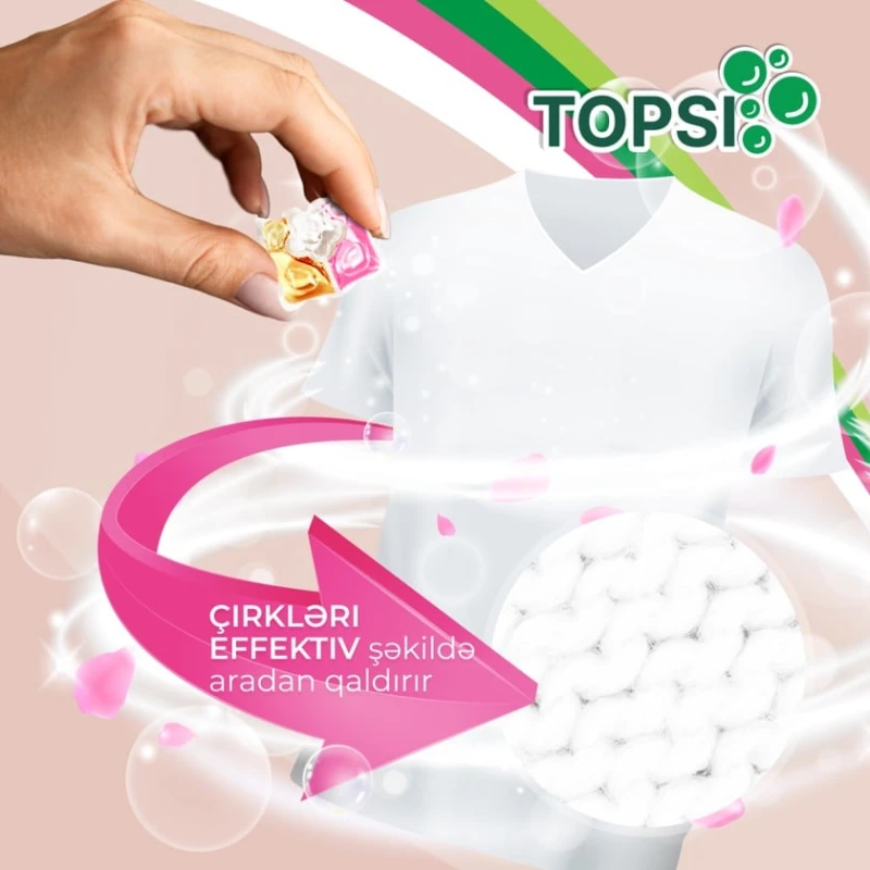 Капсулы для стирки Topsi 3в1, с ароматом персика, 40 шт. Капсулы для стирки Topsi 3в1, с ароматом персика, 40 шт.