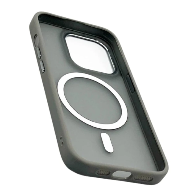 Çexol Magsafe Apple iPhone 14 Pro üçün, Matte Gray/Transparent