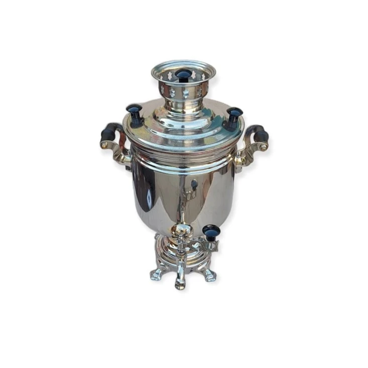 Samovar F35-AG-267, latun, gümüşü, 5 l