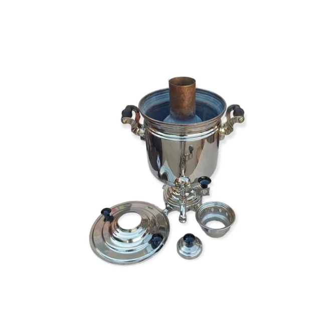 Samovar F35-AG-267, latun, gümüşü, 5 l