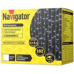 Светодиодная гирлянда Navigator 61 858 NGF-C01-192CW-10-1.5x1.2m-230-TR-IP20