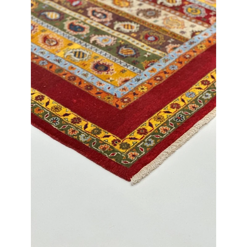 Ковер ручного производства Natural Halı ELX12, 125x184 см, шерсть, желтый/красный