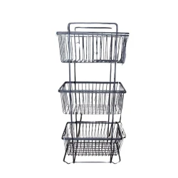 Etajerka 017, 70x30x16 sm, metal, boz