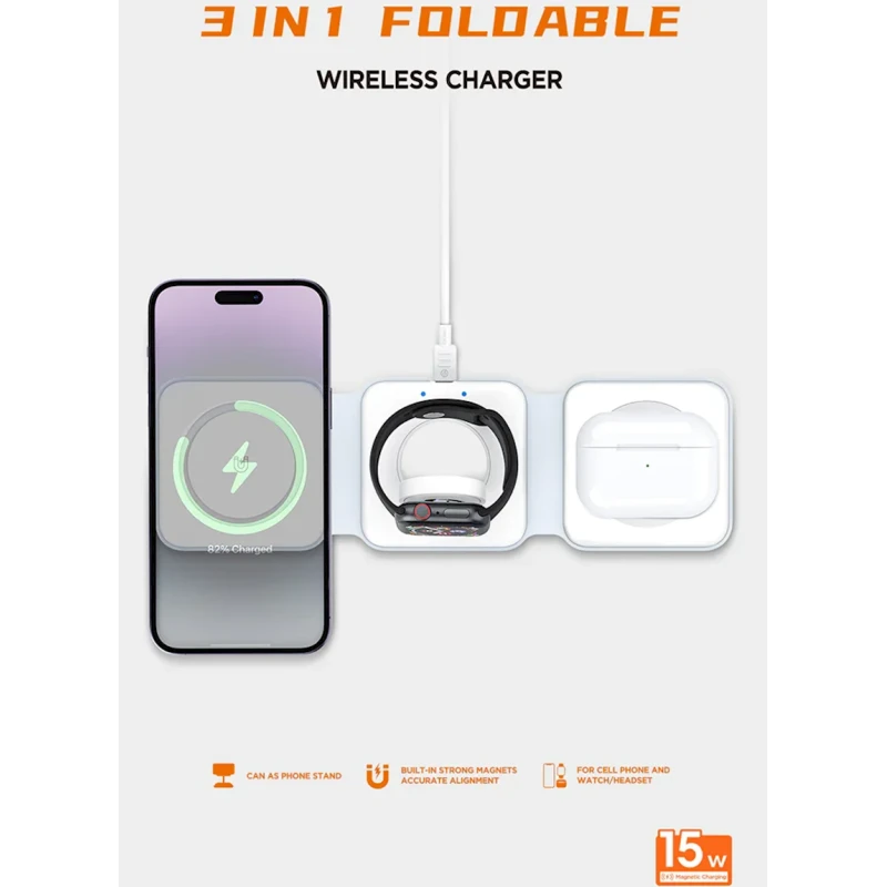 Simsiz enerji toplama cihazı Recci RCW-36 Foldable White Simsiz enerji toplama cihazı Recci RCW-36 Foldable White