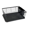 Сушилка для посуды Wenko Drip, 36x15x30 см, металл, с поддоном, черная