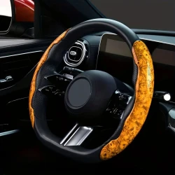 Чехол на руль S-line-0227, ультратонкий/нескользящий, черный/светло-коричневый Чехол на руль S-line-0227, ультратонкий/нескользящий, черный/светло-коричневый