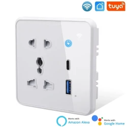 Умная розетка Tuya Smart Life WiFi USB + Type C White