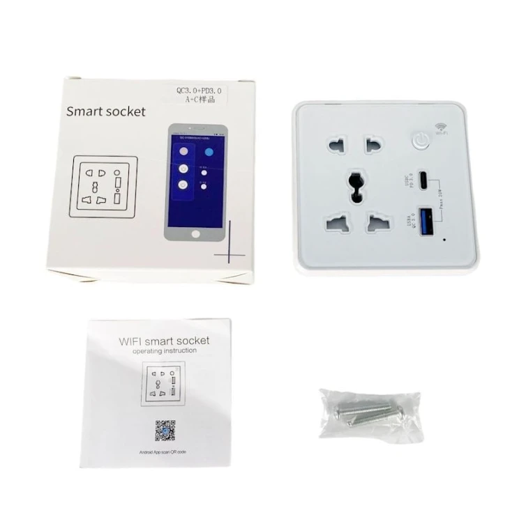 Умная розетка Tuya Smart Life WiFi USB + Type C White Умная розетка Tuya Smart Life WiFi USB + Type C White