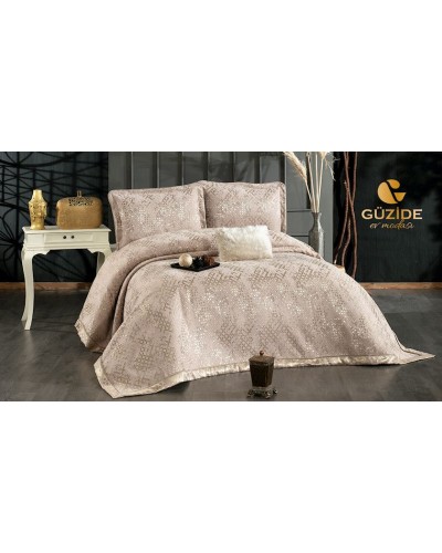 Örtük və yastıq üzü dəst Güzide Anna Pike, yorğan üzü 260x260sm (1əd), yastıq üzü 50x70sm (2əd), dekor yastıq 1 əd, krem