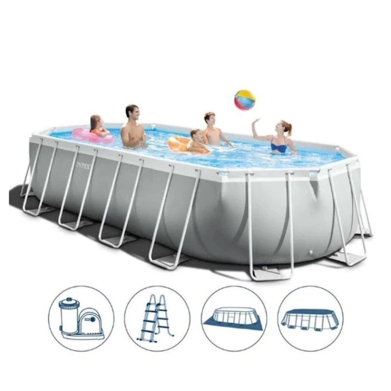 Каркасный бассейн İntex Rectangular Frame H26798, серый, 610x305x122 см, 18202 л Каркасный бассейн İntex Rectangular Frame H26798, серый, 610x305x122 см, 18202 л