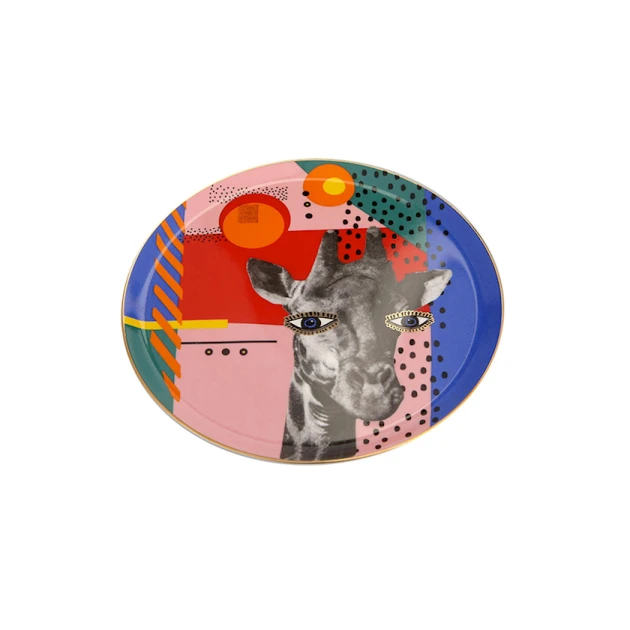 Boşqab Porland Wild Life Giraffe farfor, rəngbərəng, 28 sm