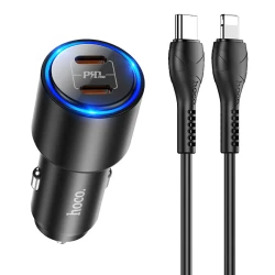 Avtomobil enerji toplama cihazı Hoco NZ3 Clear Way Black + kabel