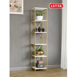 Стеллаж Marina 3563_LetSpringStelGWh, ЛДСП-Loft, 175.6x32.1x37.4 см, белый