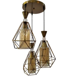 Люстра потолочная 100B55000 25х25x65 см, золотистая