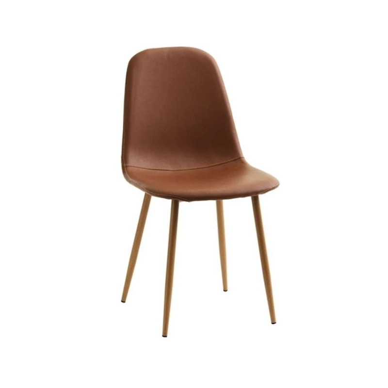 Стул JYSK Jonstrup, 43x53x84 см, металл/фанера/искусственная кожа, коричневый, 2 шт Стул JYSK Jonstrup, 43x53x84 см, металл/фанера/искусственная кожа, коричневый, 2 шт