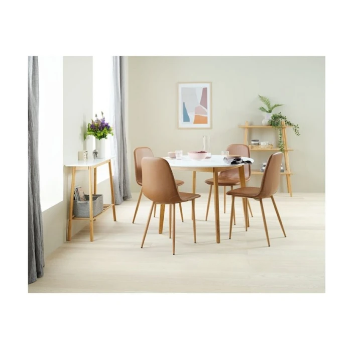 Стул JYSK Jonstrup, 43x53x84 см, металл/фанера/искусственная кожа, коричневый, 2 шт Стул JYSK Jonstrup, 43x53x84 см, металл/фанера/искусственная кожа, коричневый, 2 шт