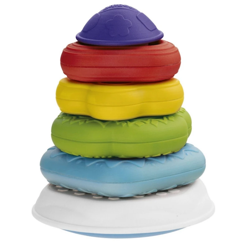 Пирамидка Chicco Ring Tower 2в1, пластик, разноцветный