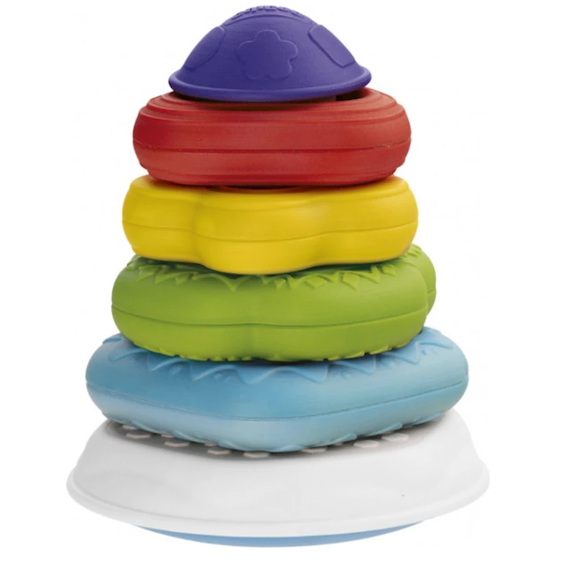 Пирамидка Chicco Ring Tower 2в1, пластик, разноцветный