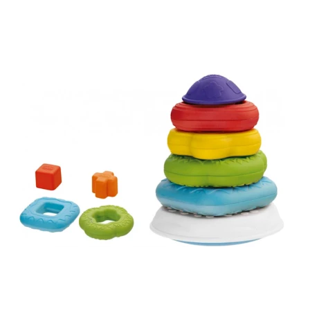 Пирамидка Chicco Ring Tower 2в1, пластик, разноцветный
