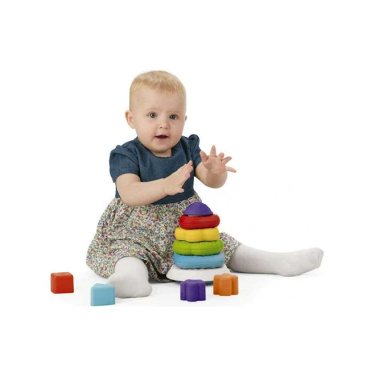 Пирамидка Chicco Ring Tower 2в1, пластик, разноцветный