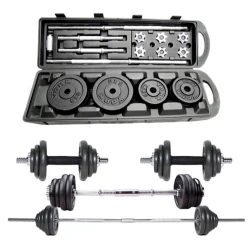 Набор гантелей и штанги WS0070 50 кг, 150 см, черный