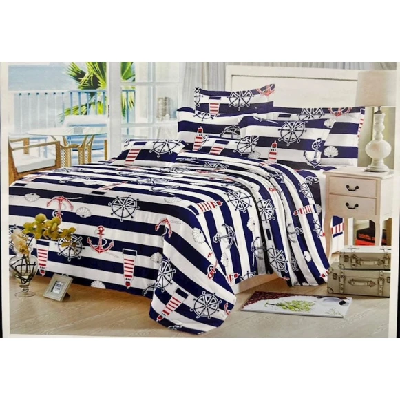 Комплект белья для мальчиков Sahara SHA-0000456, пододеяльник 230x240 см, простыня 200x220 см, 2 шт наволочки 50x70 см, двуспальный, сатин, разноцветный