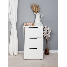 Çarpayıyanı tumba Letta, LDSP, ağ, 41x73x40 sm