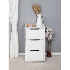 Çarpayıyanı tumba Letta, LDSP, ağ, 41x73x40 sm