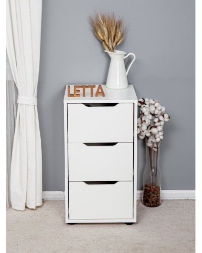 Çarpayıyanı tumba Letta, LDSP, ağ, 41x73x40 sm