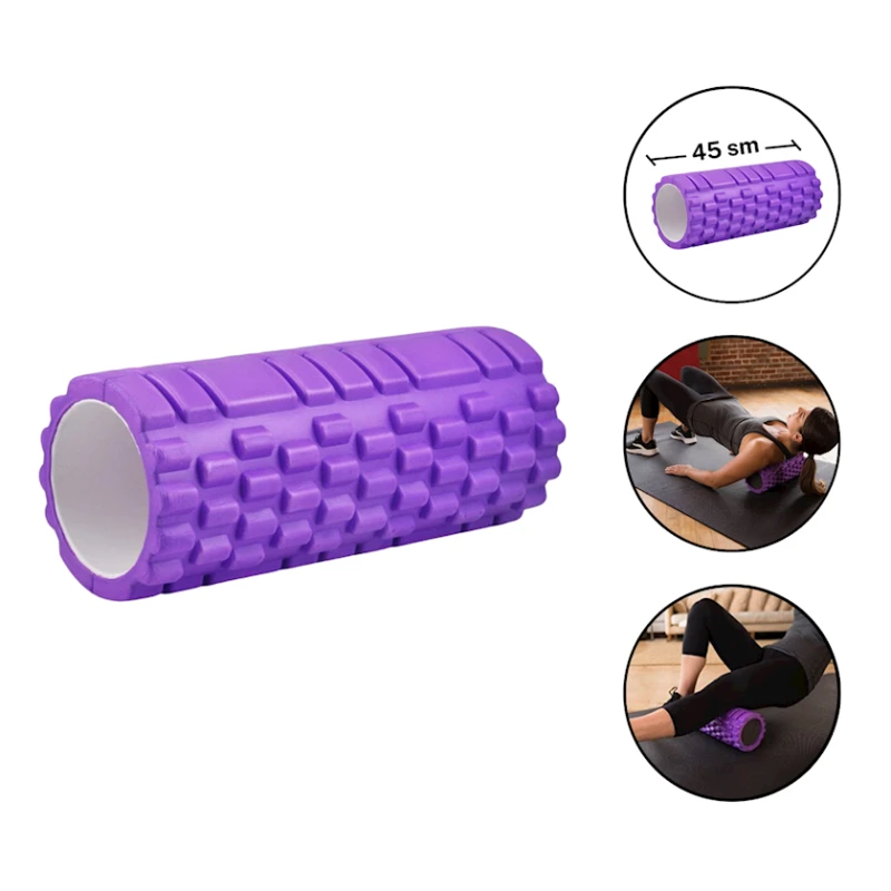 Массажный ролик с зубцами Gymnic 1003, фиолетовый, 45 см