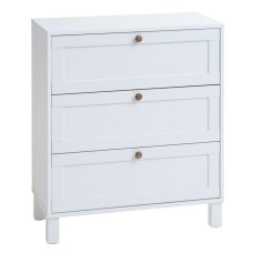 Komod JYSK Skals 81х41х88 sm, 3 qutu, ağ
