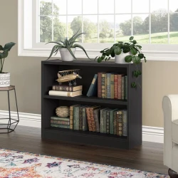 Книжный шкаф Elegant Wood ZARR215, ламинат, черный, 94х29.5х75.5 см